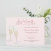 Champagne Bruiloft Brunch Uitnodiging (Staand voorkant)