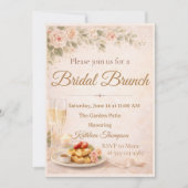 Champagne bruiloft brunch uitnodiging (Voorkant)