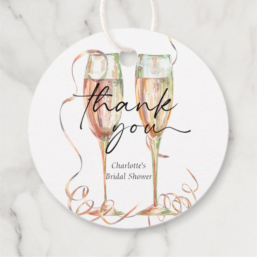 Champagne Bruiloft Feest Dank Je Bedankjes Labels (Achterkant)