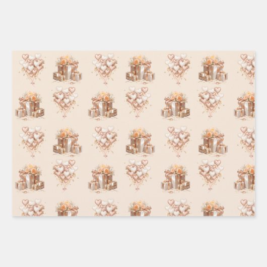 Champagne bruiloft inpakpapier vel (Voorkant 3)