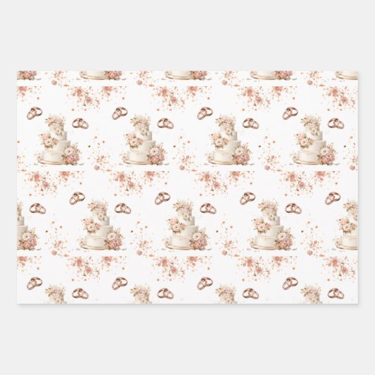 Champagne bruiloft inpakpapier vel (Voorkant)