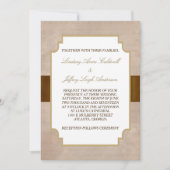 Champagne Bruiloft met Bloemmotieven en Grunge Uit Kaart (Voorkant)