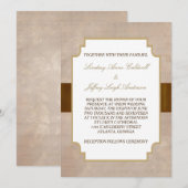 Champagne Bruiloft met Bloemmotieven en Grunge Uit Kaart (Voorkant / Achterkant)