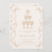 Champagne bruiloft | repetitiediner kaart (Voorkant / Achterkant)