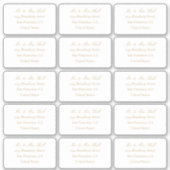 Champagne bruiloft RSVP retour adres labels (Voorkant)