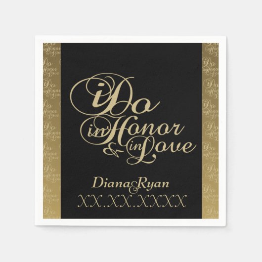 Champagne bruiloft servetten (Voorkant)