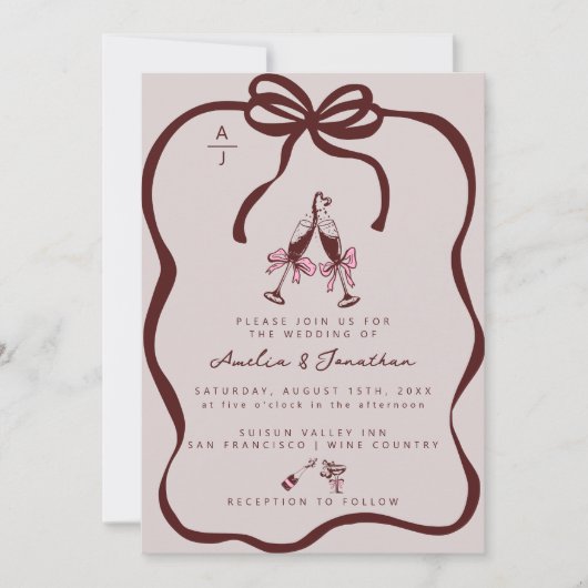 Champagne bruiloft uitnodiging (Voorkant)