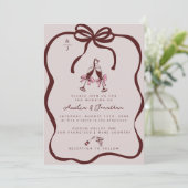 Champagne bruiloft uitnodiging (Staand voorkant)