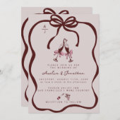 Champagne bruiloft uitnodiging (Voorkant / Achterkant)