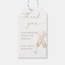 Champagne Bruiloftcadeautag Cadeaulabel