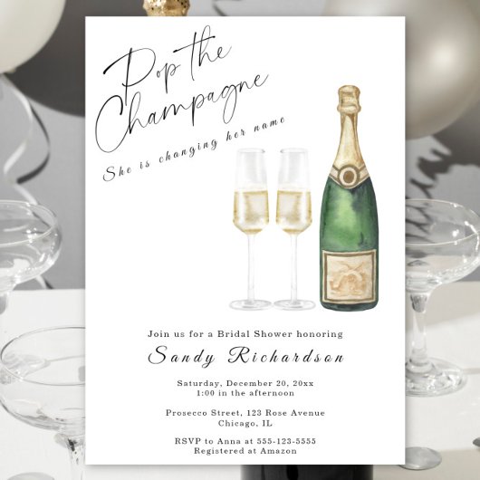 Champagne Bruilofts Bruiloftsshower Kaart