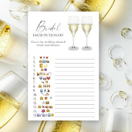 Champagne Bruilofts-shower emoji Pictionary spel