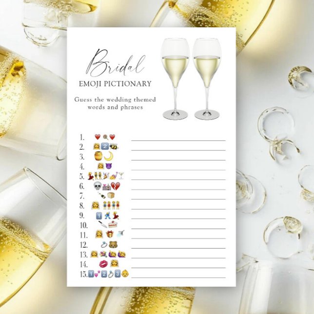 Champagne Bruilofts-shower emoji Pictionary spel (Creator heeft geüpload)
