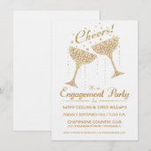 Champagne Bruilofts Uitnodiging II (Voorkant / Achterkant)