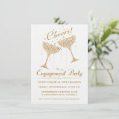 Champagne Bruilofts Uitnodiging II (Staand voorkant)