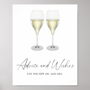 Champagne Bruiloftsfeest - advies en wensen Poster