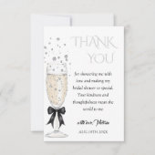 Champagne Bruiloftsfeest Bedankkaart (Voorkant)