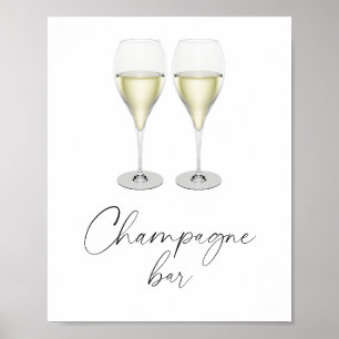 Champagne bruiloftsfeest - Champagnebar Poster