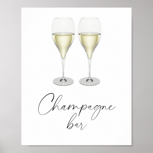 Champagne bruiloftsfeest - Champagnebar Poster (Voorkant)