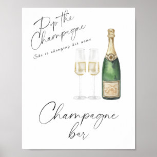 Champagne bruiloftsfeest - Champagnebar Poster