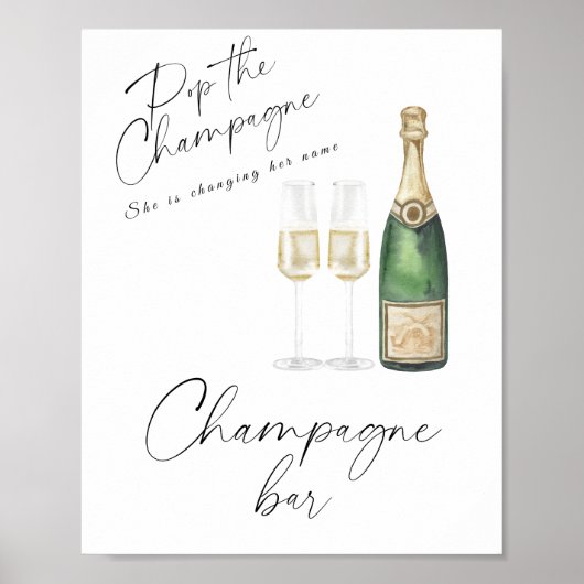 Champagne bruiloftsfeest - Champagnebar Poster (Voorkant)