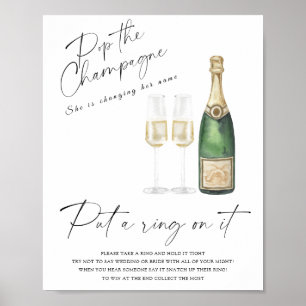 Champagne bruiloftsfeest - doe er een ring omheen poster