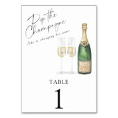 Champagne bruiloftsfeest - huwelijks tafelnummer (Achterkant)