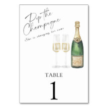 Champagne bruiloftsfeest - huwelijks tafelnummer