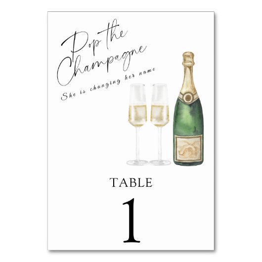 Champagne bruiloftsfeest - huwelijks tafelnummer (Voorkant)