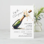 Champagne Bruiloftsfeest Kaart (Staand voorkant)