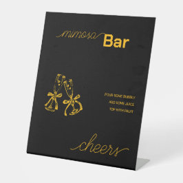 Champagne Bruiloftsfeest Reclamebord Met Voetstuk