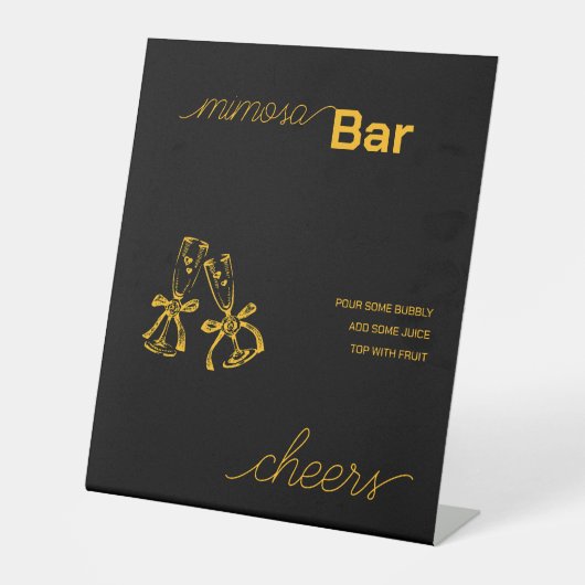 Champagne Bruiloftsfeest Reclamebord Met Voetstuk (Voorkant)