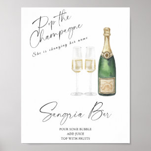 champagne bruiloftsfeest - sangria bar poster