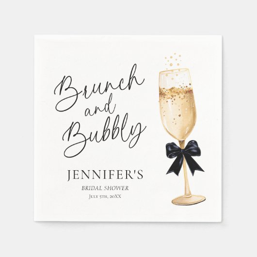 Champagne Bruiloftsfeest Servet (Voorkant)