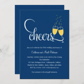 Champagne Bruiloftsjubileum Uitnodiging (Voorkant / Achterkant)