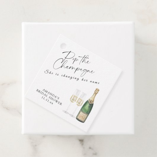 Champagne bruiloftssalon bedankjes labels (In situ)