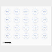 Champagne Bruiloftsuitnodiging Something Blue Ronde Sticker (Vel)
