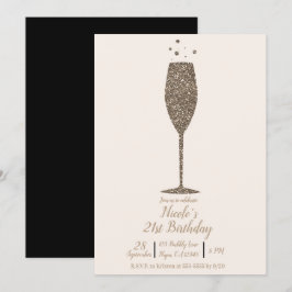 Champagne Bruisend Chic Glamour Goud Verjaardagsfe Kaart