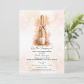 Champagne Bruisend & Gouden Glitter Bruiloftsfeest Kaart (Staand voorkant)
