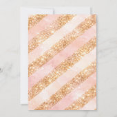 Champagne Bruisend & Gouden Glitter Bruiloftsfeest Kaart (Achterkant)
