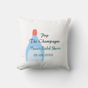 Champagne bruisende blauwe bruiloftsshower voeg na kussen