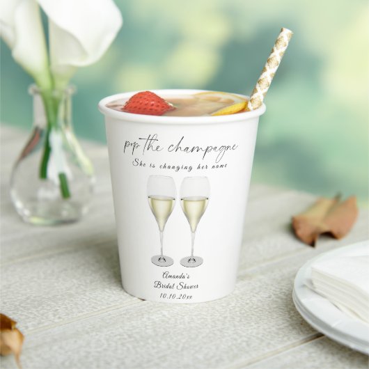Champagne bruisende bruiloftsdouche papieren bekers (Insitu)