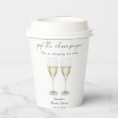Champagne bruisende bruiloftsdouche papieren bekers (Achterkant)