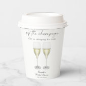 Champagne bruisende bruiloftsdouche papieren bekers (Voorkant)