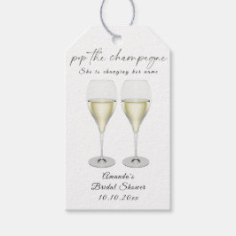 Champagne bruisende bruiloftsshower cadeaulabel