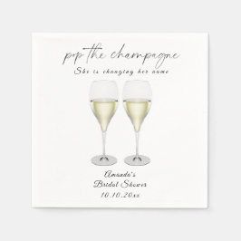 Champagne bruisende bruiloftsshower servet