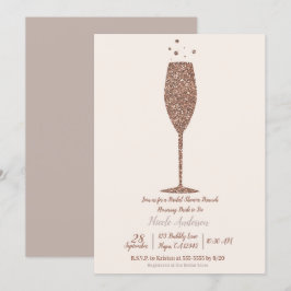 Champagne Bruisende Roze Gouden Bruidsdouche Brunc Kaart