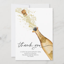 Champagne Bruisende Verjaardag Dankkaart Bedankkaart