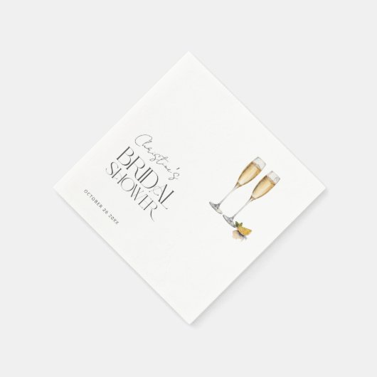 Champagne Bruisfeest Bruidsuitnodiging Servet (Hoek)