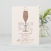 Champagne Brunch Borrel Bruidsfeest Brunch Kaart (Staand voorkant)